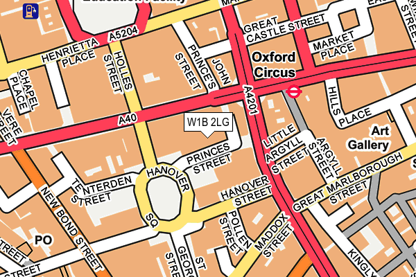 W1B 2LG map - OS OpenMap – Local (Ordnance Survey)