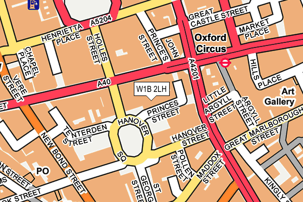 W1B 2LH map - OS OpenMap – Local (Ordnance Survey)