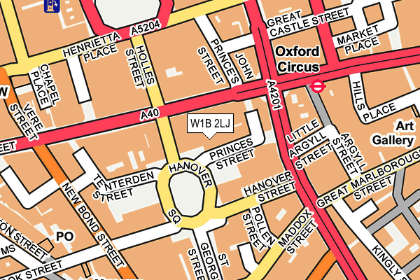 W1B 2LJ map - OS OpenMap – Local (Ordnance Survey)
