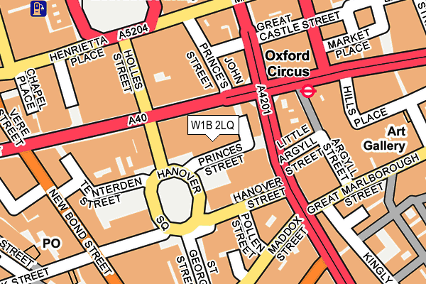 W1B 2LQ map - OS OpenMap – Local (Ordnance Survey)