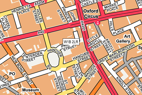 W1B 2LR map - OS OpenMap – Local (Ordnance Survey)