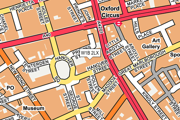 W1B 2LX map - OS OpenMap – Local (Ordnance Survey)