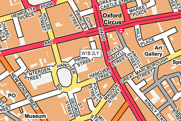 W1B 2LY map - OS OpenMap – Local (Ordnance Survey)