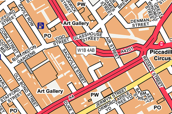 W1B 4AB map - OS OpenMap – Local (Ordnance Survey)