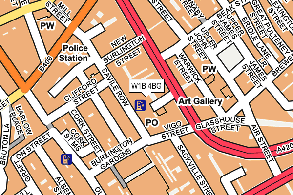 W1B 4BG map - OS OpenMap – Local (Ordnance Survey)