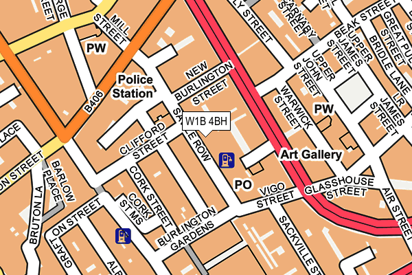 W1B 4BH map - OS OpenMap – Local (Ordnance Survey)