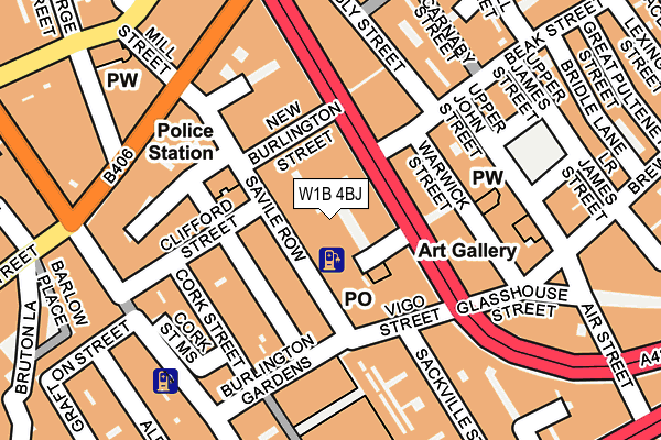 W1B 4BJ map - OS OpenMap – Local (Ordnance Survey)