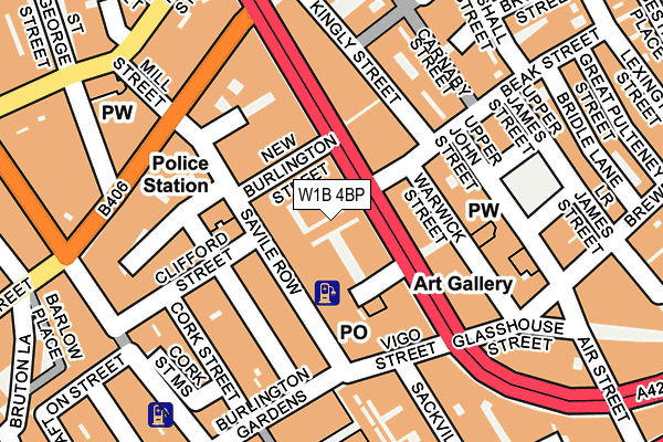 W1B 4BP map - OS OpenMap – Local (Ordnance Survey)