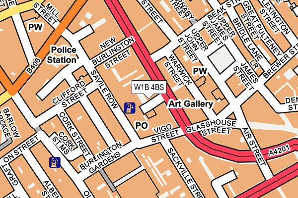 W1B 4BS map - OS OpenMap – Local (Ordnance Survey)