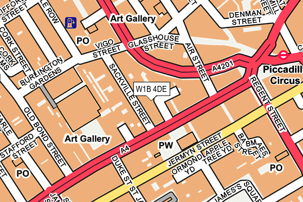 W1B 4DE map - OS OpenMap – Local (Ordnance Survey)