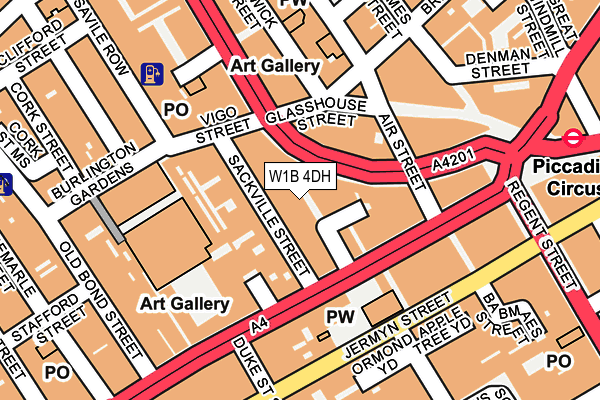 W1B 4DH map - OS OpenMap – Local (Ordnance Survey)