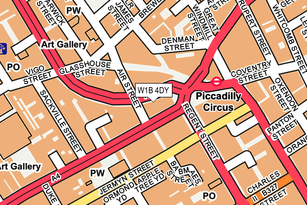 W1B 4DY map - OS OpenMap – Local (Ordnance Survey)