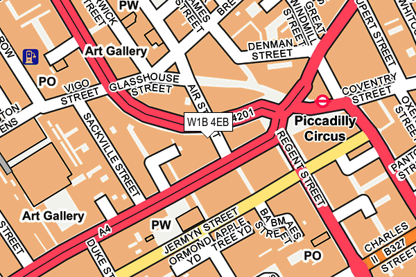 W1B 4EB map - OS OpenMap – Local (Ordnance Survey)