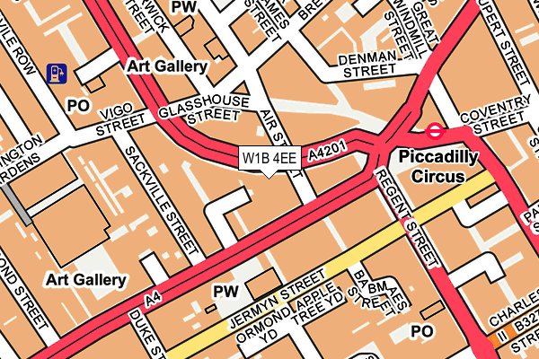 W1B 4EE map - OS OpenMap – Local (Ordnance Survey)