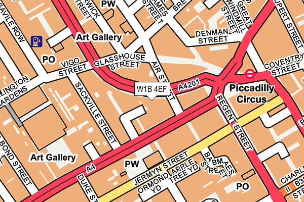 W1B 4EF map - OS OpenMap – Local (Ordnance Survey)