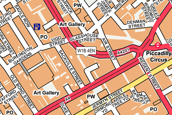 W1B 4EN map - OS OpenMap – Local (Ordnance Survey)