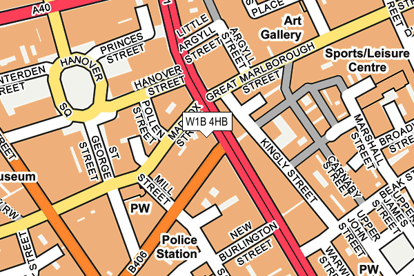 W1B 4HB map - OS OpenMap – Local (Ordnance Survey)