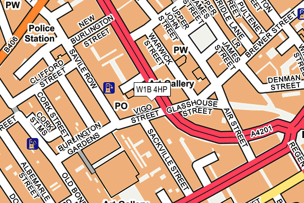 W1B 4HP map - OS OpenMap – Local (Ordnance Survey)