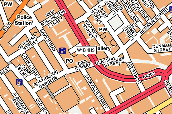 W1B 4HS map - OS OpenMap – Local (Ordnance Survey)