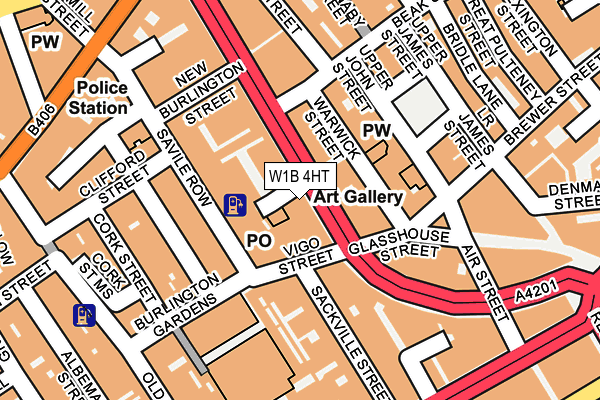 W1B 4HT map - OS OpenMap – Local (Ordnance Survey)