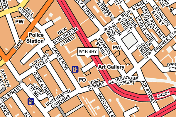 W1B 4HY map - OS OpenMap – Local (Ordnance Survey)