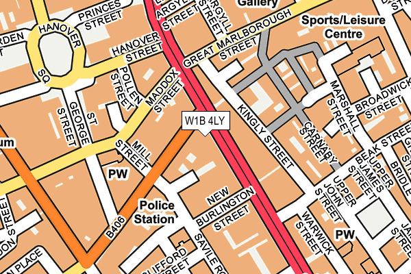 W1B 4LY map - OS OpenMap – Local (Ordnance Survey)