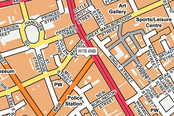 W1B 4NB map - OS OpenMap – Local (Ordnance Survey)