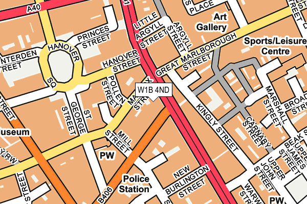 W1B 4ND map - OS OpenMap – Local (Ordnance Survey)