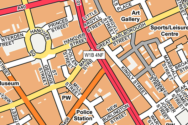 W1B 4NF map - OS OpenMap – Local (Ordnance Survey)