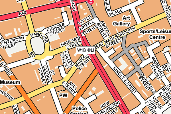 W1B 4NJ map - OS OpenMap – Local (Ordnance Survey)