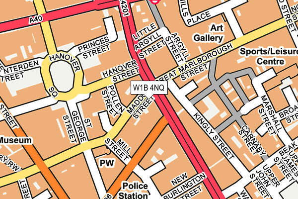 W1B 4NQ map - OS OpenMap – Local (Ordnance Survey)