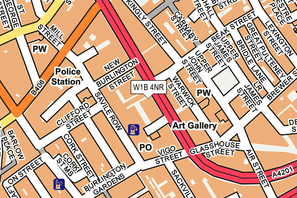 W1B 4NR map - OS OpenMap – Local (Ordnance Survey)