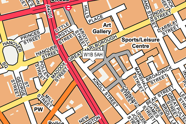 W1B 5AH map - OS OpenMap – Local (Ordnance Survey)