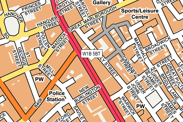 W1B 5BT map - OS OpenMap – Local (Ordnance Survey)