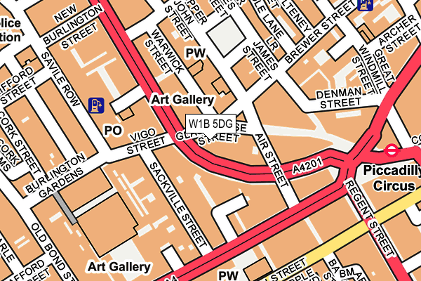 W1B 5DG map - OS OpenMap – Local (Ordnance Survey)