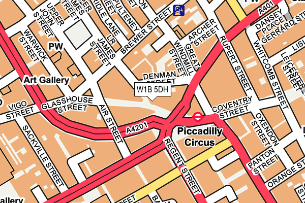 W1B 5DH map - OS OpenMap – Local (Ordnance Survey)