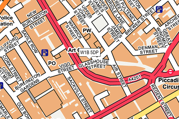 W1B 5DP map - OS OpenMap – Local (Ordnance Survey)