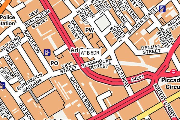 W1B 5DR map - OS OpenMap – Local (Ordnance Survey)