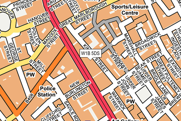 W1B 5DS map - OS OpenMap – Local (Ordnance Survey)