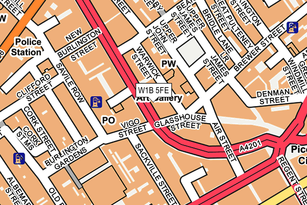 W1B 5FE map - OS OpenMap – Local (Ordnance Survey)