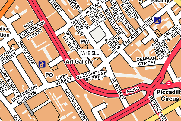 W1B 5LU map - OS OpenMap – Local (Ordnance Survey)