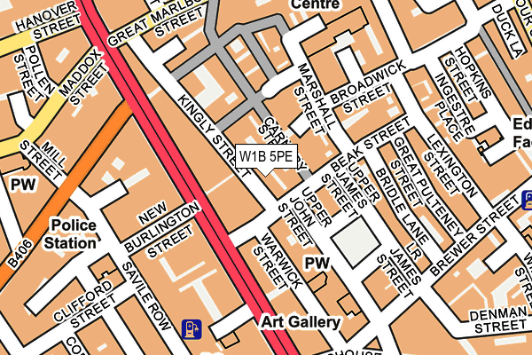 W1B 5PE map - OS OpenMap – Local (Ordnance Survey)