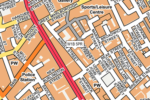 W1B 5PR map - OS OpenMap – Local (Ordnance Survey)