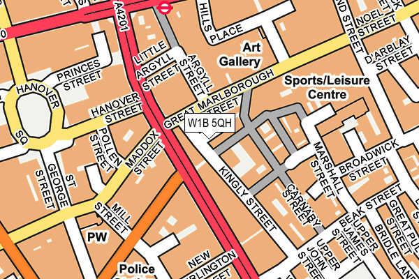 W1B 5QH map - OS OpenMap – Local (Ordnance Survey)