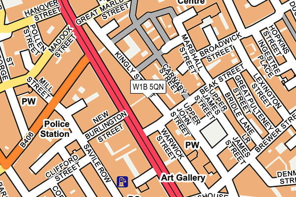 W1B 5QN map - OS OpenMap – Local (Ordnance Survey)