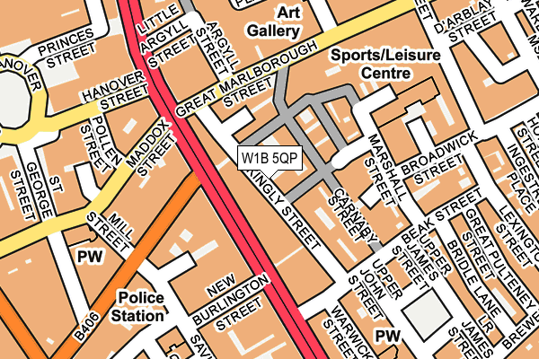 W1B 5QP map - OS OpenMap – Local (Ordnance Survey)