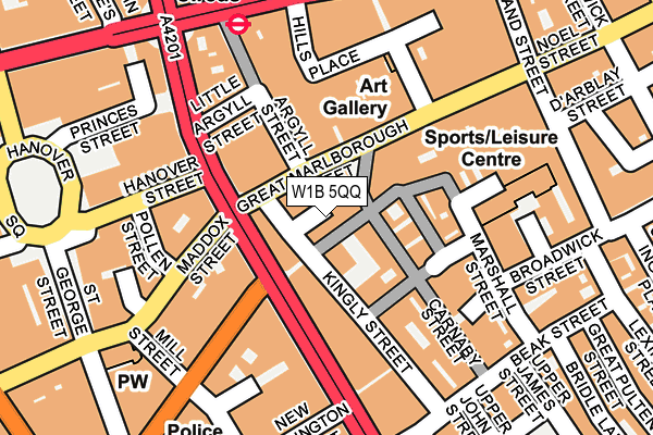 W1B 5QQ map - OS OpenMap – Local (Ordnance Survey)