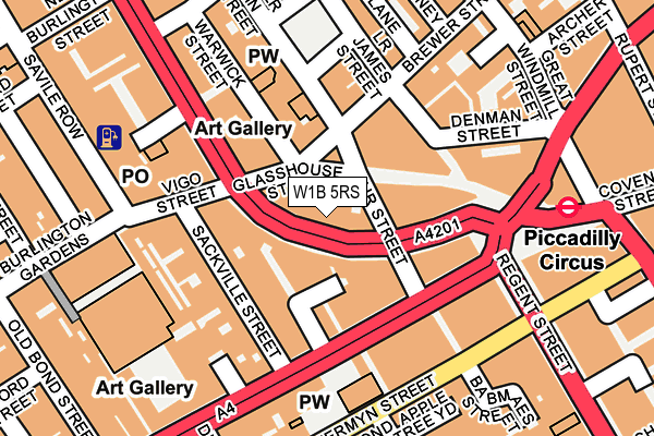 W1B 5RS map - OS OpenMap – Local (Ordnance Survey)