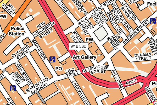 W1B 5SD map - OS OpenMap – Local (Ordnance Survey)