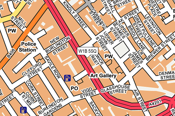 W1B 5SQ map - OS OpenMap – Local (Ordnance Survey)